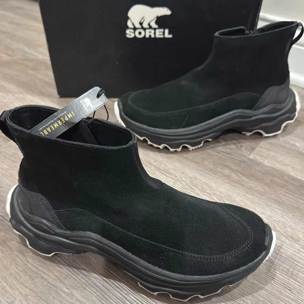 Sorel Kinetic Breakthru Acadia WP Waterproof Black Bootie Boots